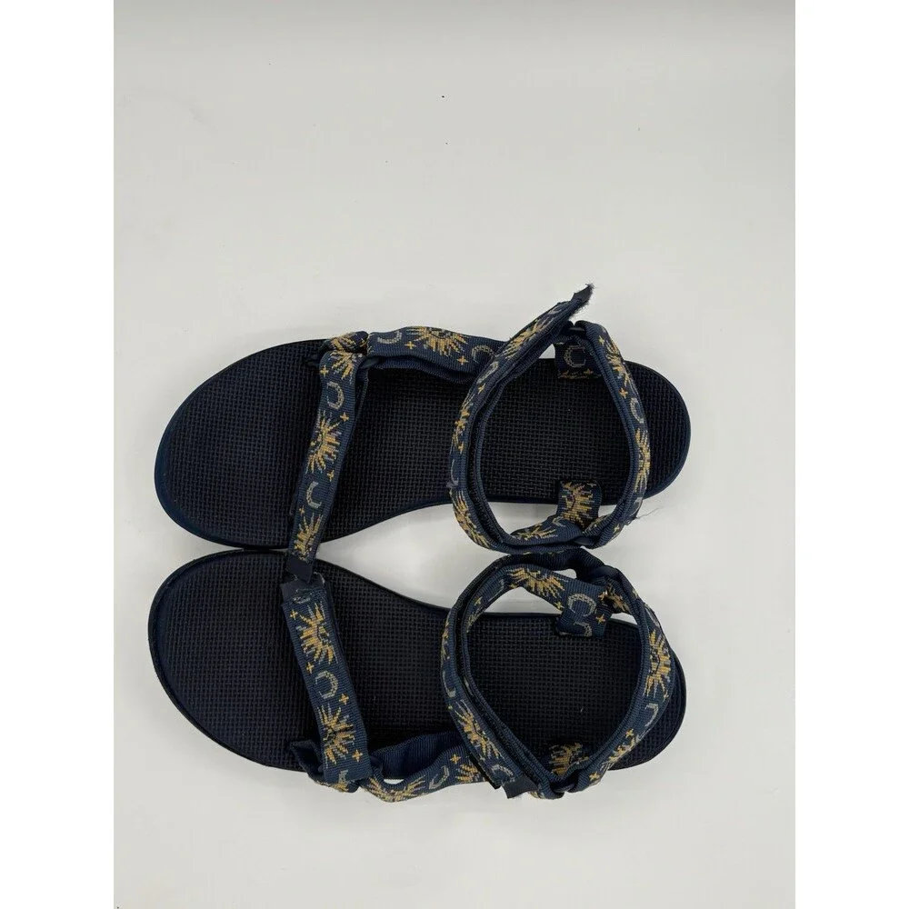 Teva Women’s 10 Celestial Sun Moon Stars Navy Sandals Y2K Boho Strappy